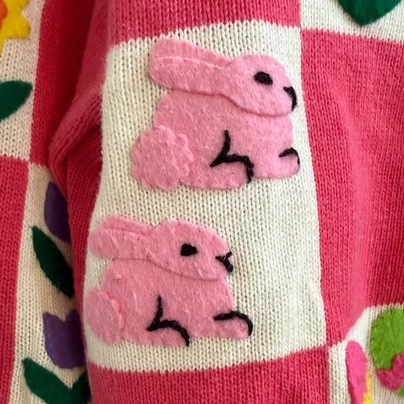 Michael Simon Floral Patchwork Easter Sweater - Picture 10 of 13